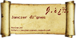 Janczer Ágnes névjegykártya