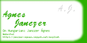agnes janczer business card